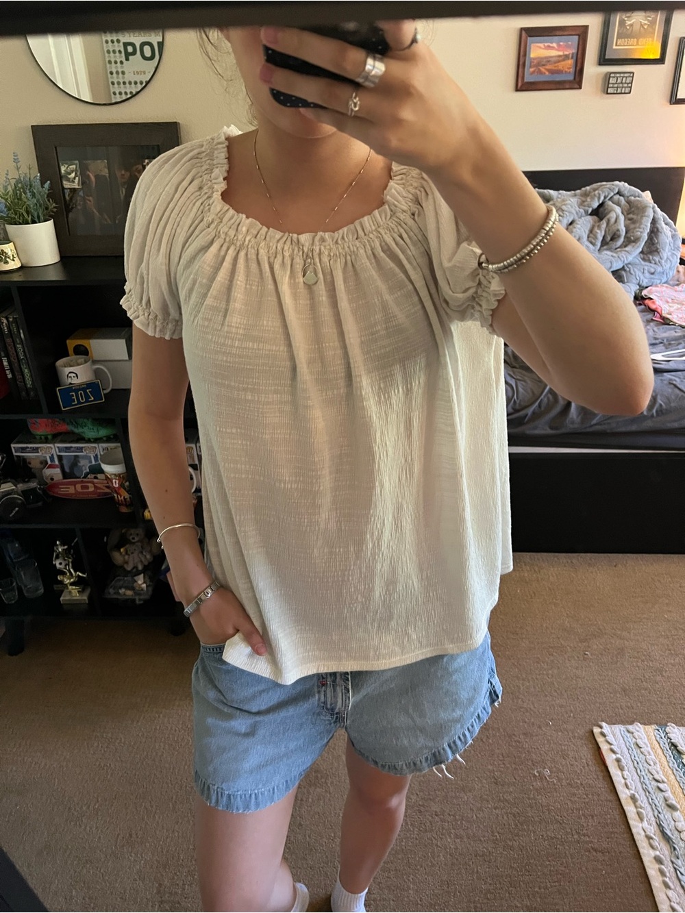 White flowy blouse
